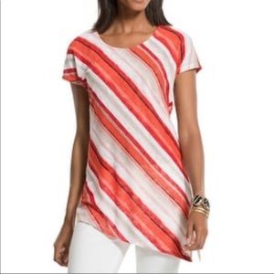 Chicos Semi-Sheer Lightweight Top with Asymmetrical Hem Size 2 (14)